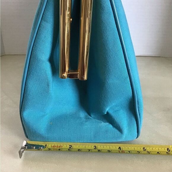 Robert di Camerino Frame Linen And Velour Handbag - Picture 14 of 15